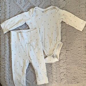 H&M White Baby Bodysuit and Pants Set